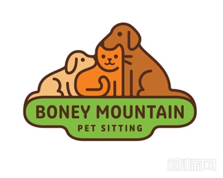 Boney Mountain Pet Sitting宠物店logo设计欣赏
