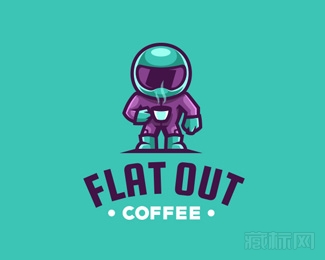 Flat Out Coffee咖啡标志设计欣赏