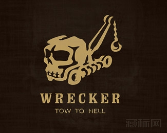 Wrecker骷髅吊车logo设计欣赏