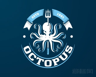 Deep sea Octopus章鱼logo设计欣赏