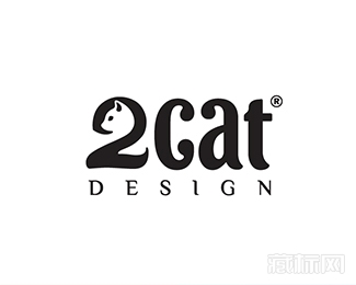2 cat design两只猫标志设计欣赏