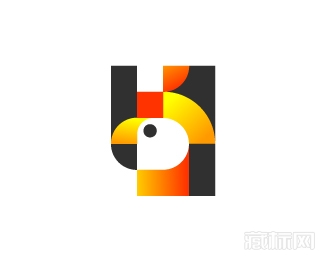 Parrot抽象鹦鹉logo设计欣赏