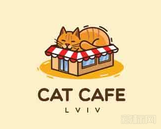 Cat Cafe Lviv猫logo设计欣赏