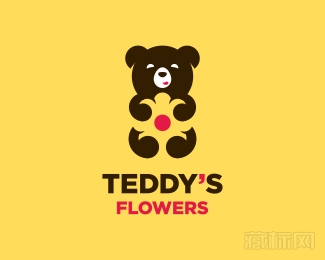 Teddy's Flowers熊标志设计欣赏
