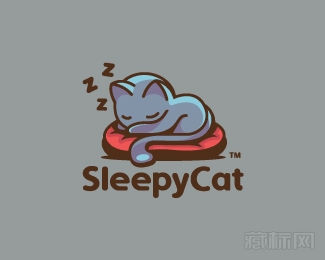 SleepyCat睡猫logo设计欣赏