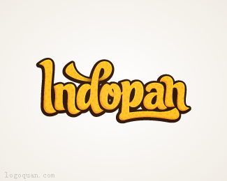 Indopan面包店字体logo