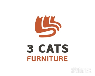 3 Cats Furniture三只小猫logo设计欣赏