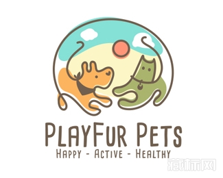 Play fur Pets宠物logo设计欣赏