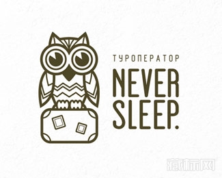 Never Sleep用不睡觉的猫头鹰logo图片