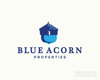 Blue Acorn Properties蓝色橡果logo设计欣赏