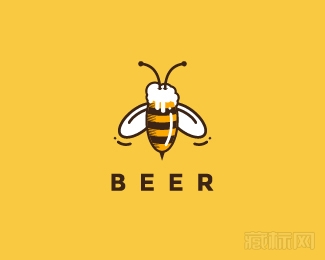 Beer蜜蜂啤酒logo设计
