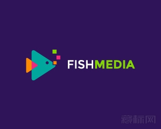 Fish Media鱼传媒logo设计