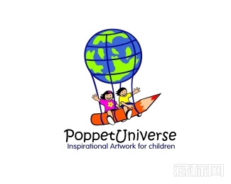 Poppet Universe环绕地球logo设计