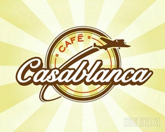 Cafe Casablanca咖啡飞机logo设计