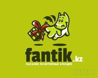 Fantik飞翔的河马logo设计