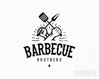 Barbecue Brothers叉子logo设计