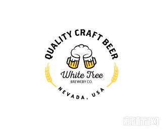 White Tree Brewing啤酒瓶logo设计