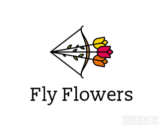 Fly Flowers弓箭摄影logo设计