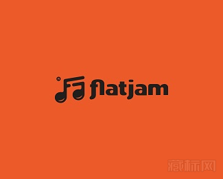 FlatJam音乐标志设计