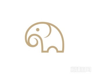 Elephant Gold金色大象logo图片