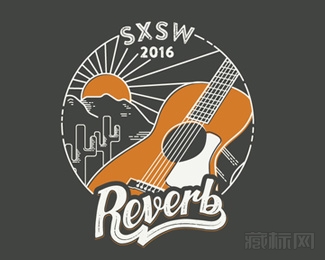 SXSW Shirt吉他标志设计