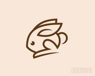 Rabbit线条兔子logo设计