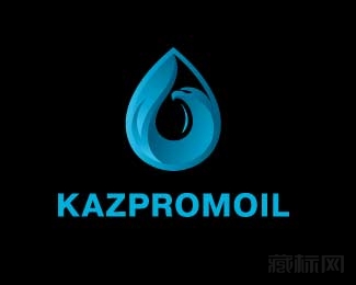 Kazpromoil水滴与鹰logo设计