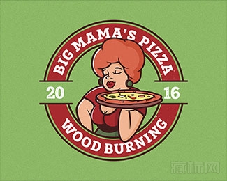 big mamas pizza妈妈大批萨logo设计