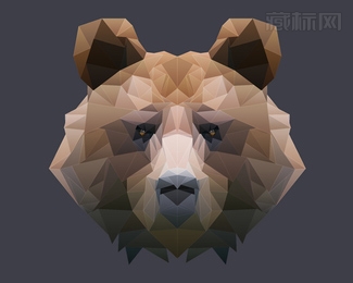 Bearhead Polygon熊头像logo设计