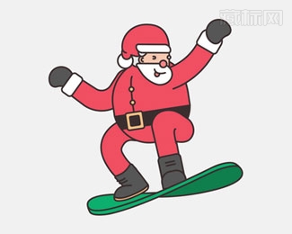 Flying Santa Claus滑雪的圣诞老人logo图片