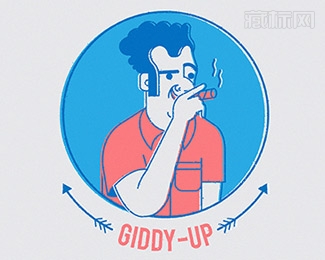 Giddy-Up抽烟的大爷logo设计