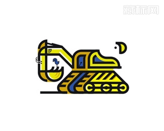 Excavator挖掘机logo设计