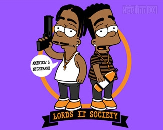 Lords II society两个男孩logo设计