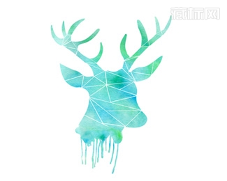 Deer watercolor鹿角logo设计
