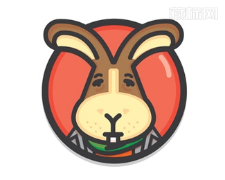 Peppy Hare活泼的兔子logo设计