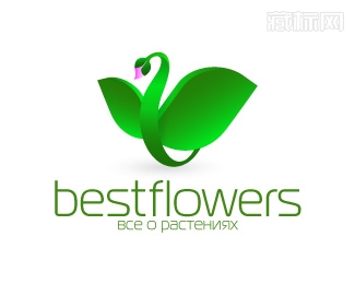 bestflowers花店logo设计