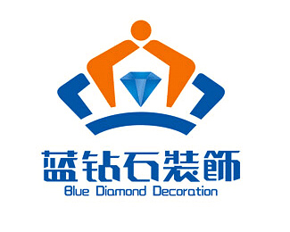 蓝钻石装饰logo设计