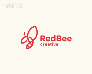 Red Bee红色蜜蜂标在设计