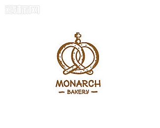 Monarch bakery君主面包店logo设计