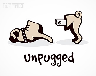 Unpugged小狗插座logo设计