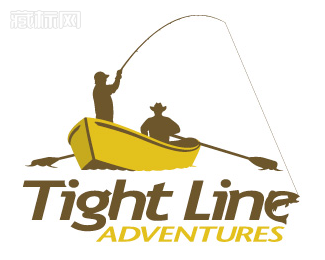 Tight Line Adventures钓鱼logo设计