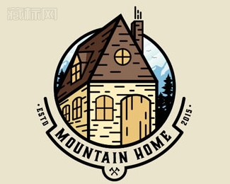 Mountain Home山上客栈logo设计