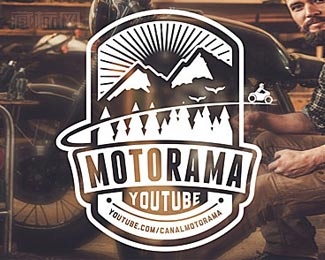 Motorama Youtube Channel摩托车比赛标志设计