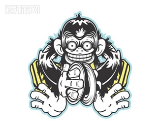 Mad Cymbal Monkey搞怪猴子logo设计