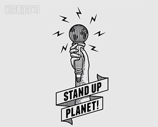 Stand Up Planet地球站起来标志设计