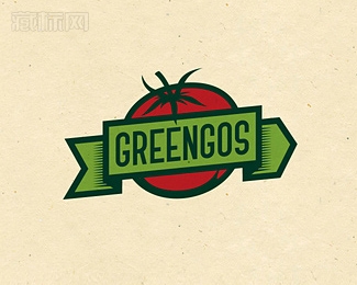 Greengos绿色番茄标志设计