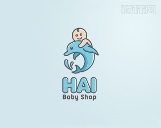 hai baby shop海豚标志设计