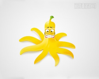 香蕉章鱼logo设计图片