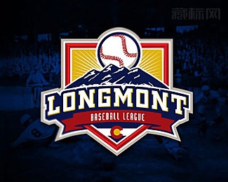 Longmont Baseball League棒球联盟logo设计