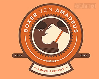 Boxer Von Amadeus拳击手标志设计